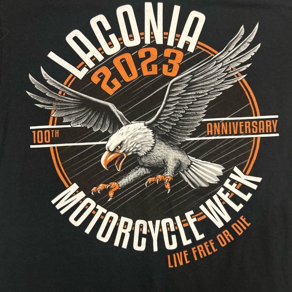 FREE SHIPPING Laconia Bike Week 100th Anniversary Tee - Picture 4 of 4